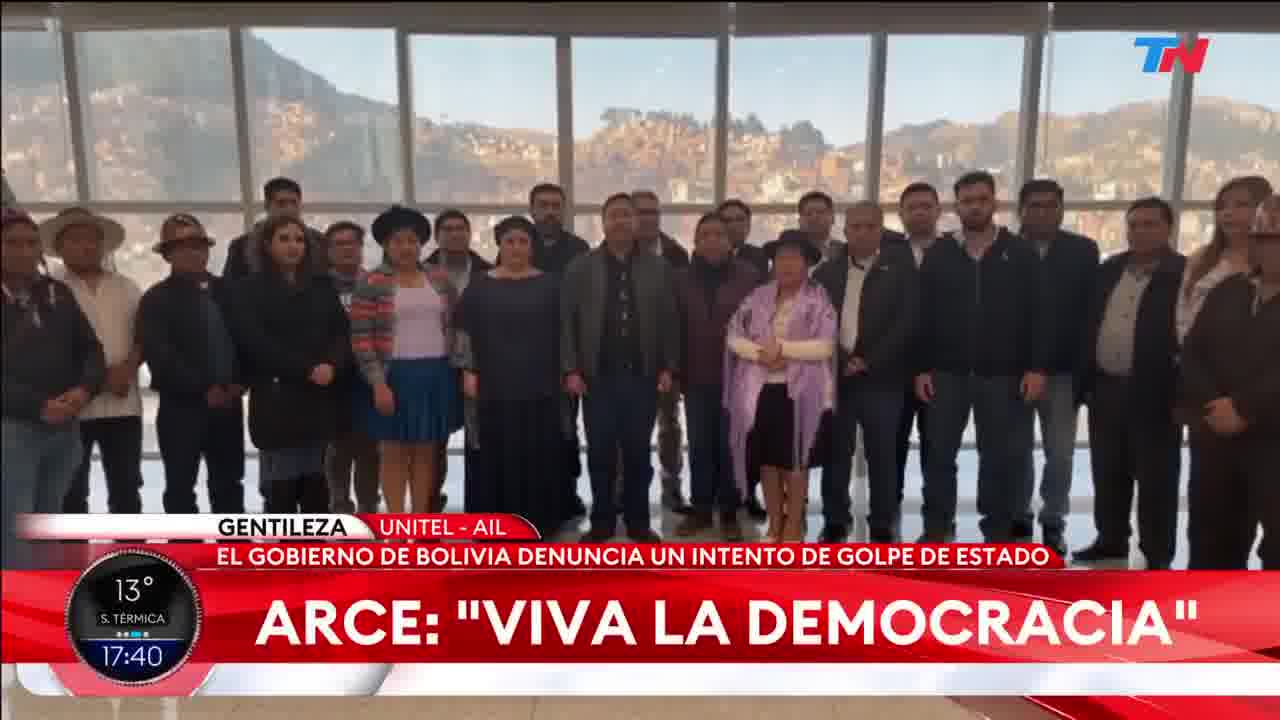 El presidente de Bolivia, Luis Arce, llama a la movilización contra el golpe de Estado: Vamos a enfrentar todo intento golpista. Necesitamos que el pueblo se movilice en favor de la democracia