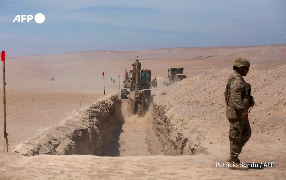 Chile starts building border barriers with Peru, Bolivia to curb immigration. Trenches about three meters deep (10 feet) are planned for Arica and other areas on the border with Bolivia